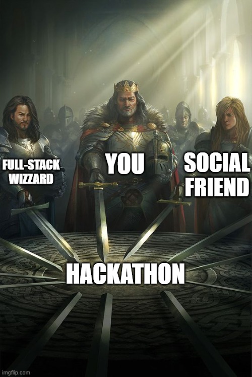 Swords united meme - hackathon team